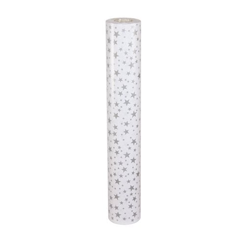 Silver Stars Wrapping Paper Roll (Length:60M) - dimensions