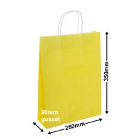 A4 Yellow Paper Carry Bags 260x350mm (Qty:250)