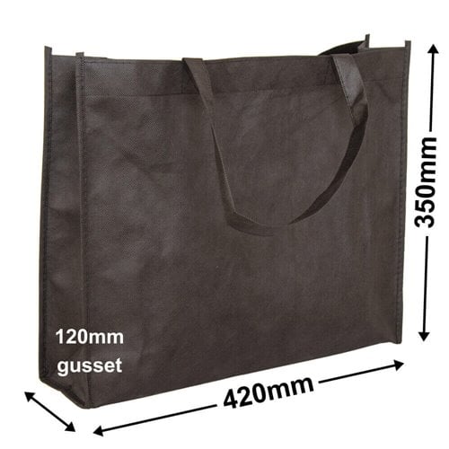 Black Reusable Non Woven Polypropylene fabric bag - dimensions