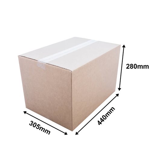 Brown Cardboard Cartons 440x305x280mm (Qty:25) - dimensions