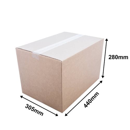 Brown Cardboard Cartons 440x305x280mm (Qty:25) - dimensions