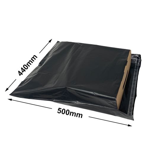 Black Courier Air Bags 440x500mm 100% Recycled (Qty:100) - dimensions