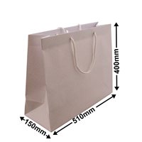 White Boutique Rope Handle Gloss Bags 510x400mm (Qty:50)