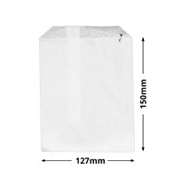 Half-size Flat White Paper Bags 127x150mm (Qty:1,000)