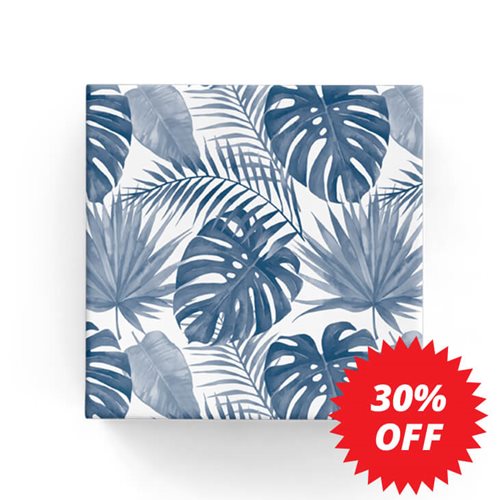 Navy Blue Leaves on White Wrapping Paper Roll (Length: 60M) - dimensions