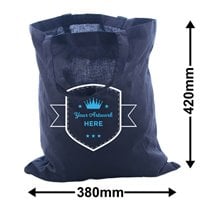 Express Printed Large Black Calico Carry Bags 2 Colours 1 Side