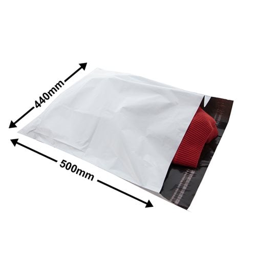 White Courier Air Bags 440x500mm 100% Recycled (Qty:100) - dimensions