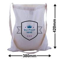Custom Print Large Calico Shoulder Strap Bags 3 Colours 2 Sides 420x380mm