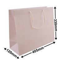 White Boutique Rope Handle Gloss Bags 405x330mm (Qty:50)