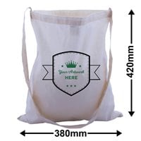 Custom Print Large Calico Shoulder Strap Bags 2 Colours 1 Side 420x380mm