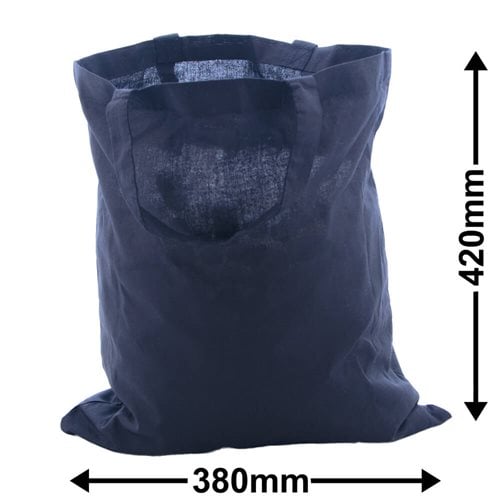 Two Handle Calico Bags 420x380mm | Black (Qty:50) - dimensions