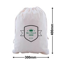 Custom Print Large Calico Carry Bags 2 Colours 1 Side 400x300mm
