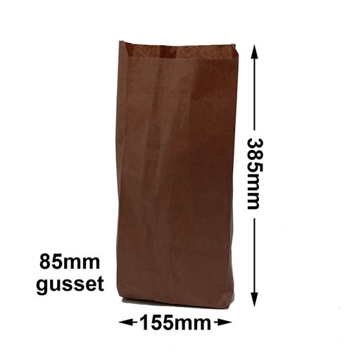 Kraft Paper Double Wine Bottle Bags 155x385mm (Qty:500) - dimensions