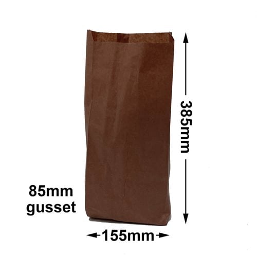 Brown Kraft Paper 2 bottle Bag - dimensions