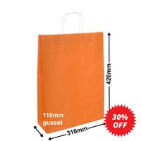 A3 Orange Paper Carry Bags 310x420mm (Qty:250)