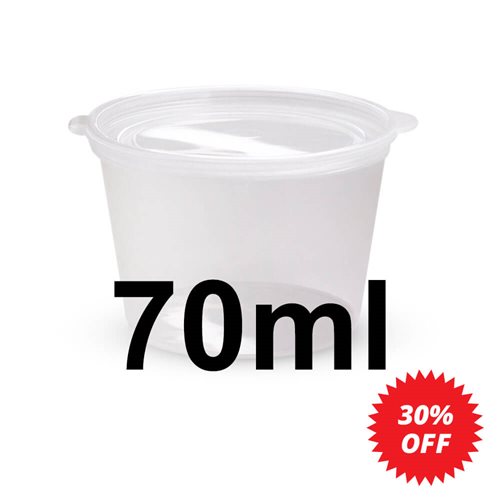 70ml sauce cup with hinged lid - dimensions