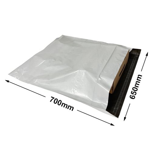 White Courier Air Bags 650x700mm 100% Recycled (Qty:100) - dimensions