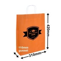 Custom Printed Paper Carry Bags in a Range of Colours 1 Colour 2 Sides 420x310mm
