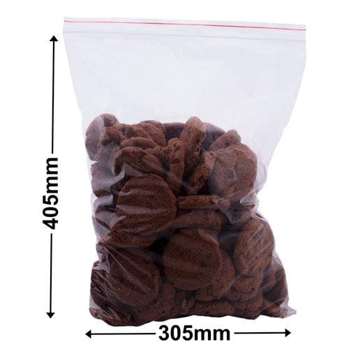 Resealable Press Seal Bags 305x405mm 50µm (Qty:500) - dimensions