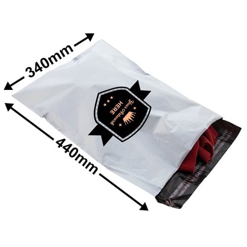 Custom Printed Tamper Proof Courier Bags 440x340mm 2 Colours 1 Side - dimensions