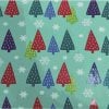Xmas Tree Themed Pattern on Blue Wrapping Paper 500mm x 60m