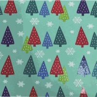 Xmas Tree Themed Pattern on Blue Wrapping Paper 500mm x 60m