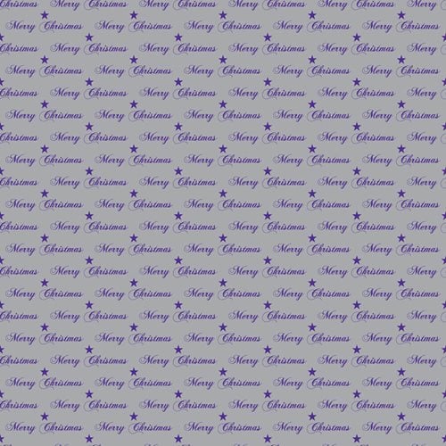 Silver Wrapping Paper with Purple Merry Christmas printed - dimensions