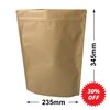 Slimline Kraft Paper Pouch Bags 235x345mm & 60mm Bottom Gusset (Qty:100)