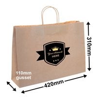 Boutique medium brown paper bags with handles