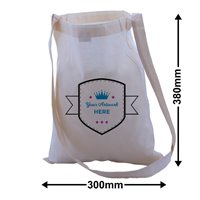 Custom Calico Shoulder Strap Bags 380x300mm 3 Colours 1 Side