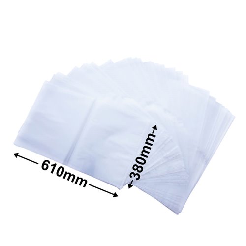 Heavy Duty Poly Bags 380x610mm 100µm (Qty:100) - dimensions