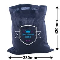 Express Printed Large Black Calico Carry Bags 3 Colours 1 Side