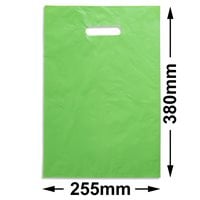Medium Plastic Carry Bag Lime 255 x 380