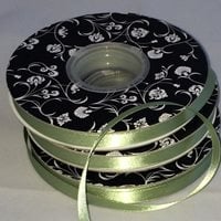 Double sided Satin Ribbon Sage 10mm wide x 30m per roll