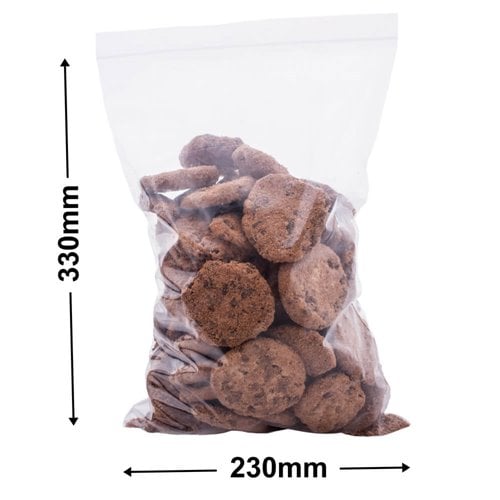 Resealable Press Seal Bags 230x330mm 75µm (Qty:1000) - dimensions
