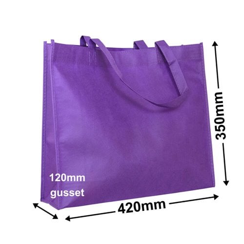 Purple Reusable Non Woven Polypropylene bag - dimensions