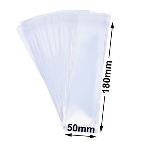 BOPP Peel & Seal Bags + Tape 180x50mm 35µm (Qty:2000) - dimensions