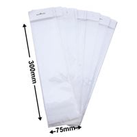 Hangsell Bags with White Headers 300x75mm 35µm (Qty:100)