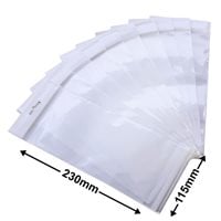 Hangsell Bags with White Headers 230x115mm 35µm (Qty:100)