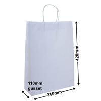 A3 White Paper Carry Bags 310x420mm (Qty:50)