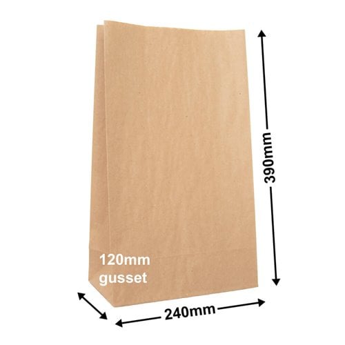 Brown Paper Grocery Bags Size 4 240 x 390 - dimensions