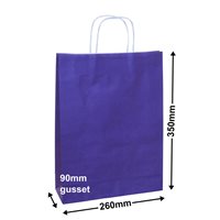 A4 Purple Paper Carry Bags 260x350mm (Qty:250)