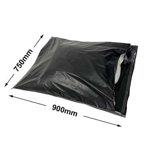 Black Courier Air Bags 750x900mm 100% Recycled (Qty:100) - dimensions