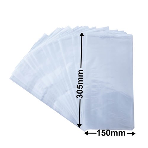 Poly Bags 150x305mm 50µm (Qty:1000) - dimensions