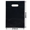 Small Plastic Carry Bag Black 210 x 300