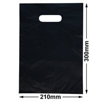 Small Plastic Carry Bag Black 210 x 300