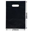 Small Black Plastic Carry Bags 210x300mm (Qty:100)