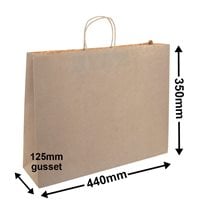 Boutique Brown Paper Carry Bags 440x350mm (Qty:25)