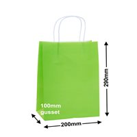 A5 Lime Green Paper Carry Bags 200x290mm (Qty:250)