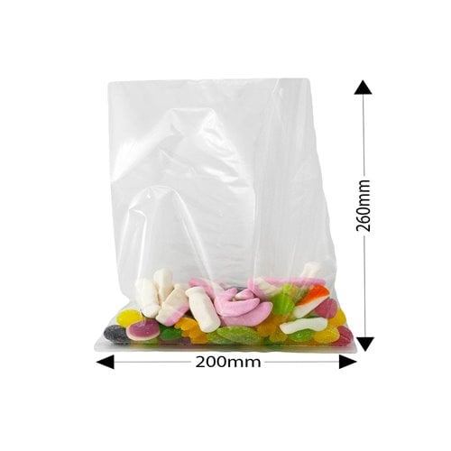 BOPP Confectionery Bags 200x260mm 40µm (Qty:1000) - dimensions